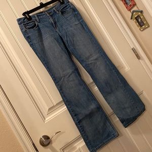 Ann Taylor Loft Denim modern boot cut Size 28/6p. Distressed denim.
